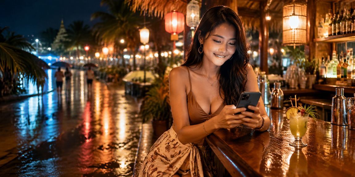 Người dùng chơi casino di động tại chợ đêm Phú Quốc